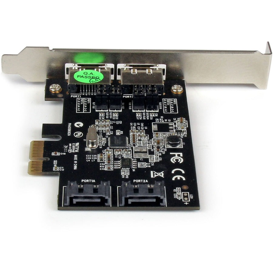 StarTech.com 2 Port PCI Express SATA 6 Gbps eSATA Controller Card - Dual Port PCIe SATA III Card - 2 Int/2 Ext PEXESAT322I