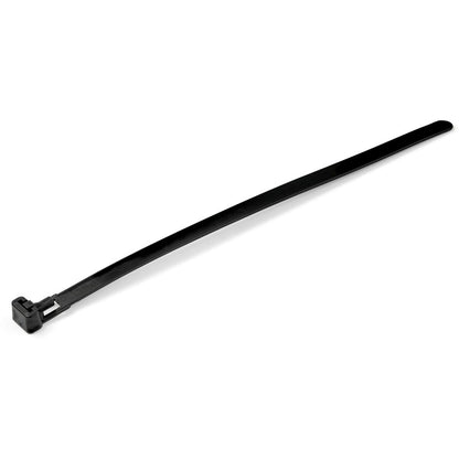 StarTech.com 8"(20cm) Reusable Cable Ties, 1-7/8"(50mm) Dia. 50lb(22Kg) Tensile Strength, Nylon, In/Outdoor, UL Listed, 100 Pack, Black CBMZTRB8BK