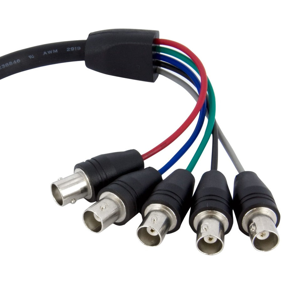 StarTech.com 1 ft Coax HD15 VGA to 5 BNC RGBHV Monitor Cable VGABNCMF1