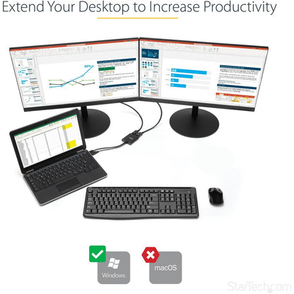 StarTech.com 2-Port Multi Monitor Adapter, Mini DisplayPort to DP MST Hub, Dual 4K 30Hz, Video Splitter for Extended Desktop Mode, Windows MSTMDP122DP