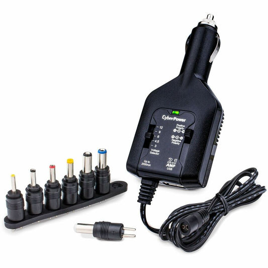 CyberPower CPUDC1U2000 DC Universal Power Adapter 3-12V 2000mA and 2.1A USB Charging Port CPUDC1U2000