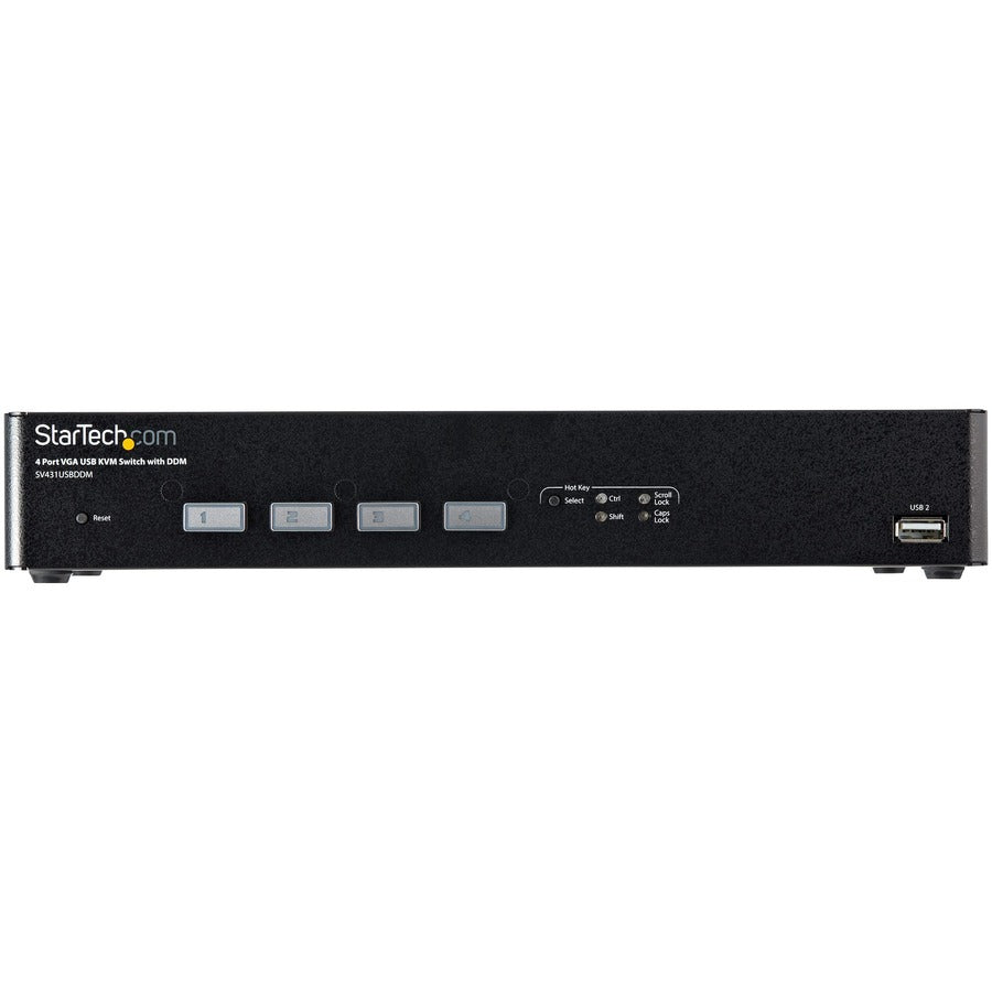 StarTech.com 4 Port USB VGA KVM Switch with DDM Fast Switching Technology and Cables SV431USBDDM