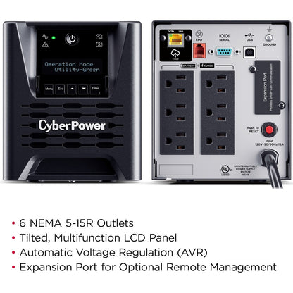 CyberPower Smart App Sinewave PR750LCD3C 750VA Mini-tower UPS PR750LCD3C