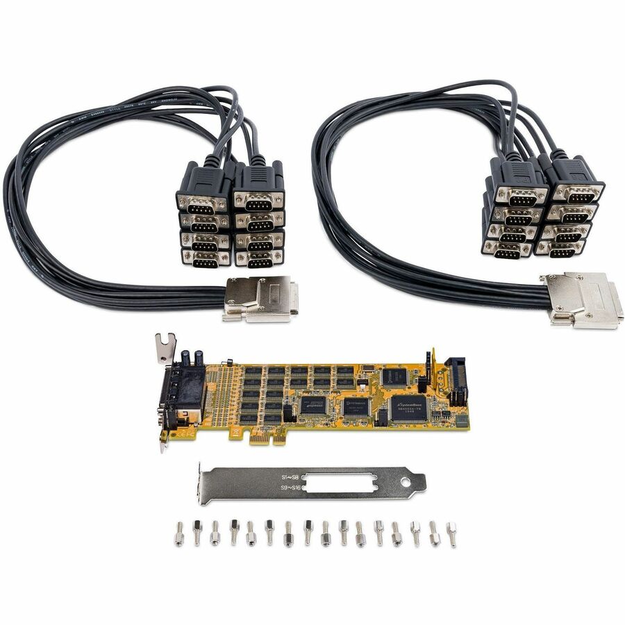 StarTech.com 16 Port PCI Express Serial Card - Low-Profile - High-Speed PCIe Serial Card with 16 DB9 RS232 Ports PEX16S550LP