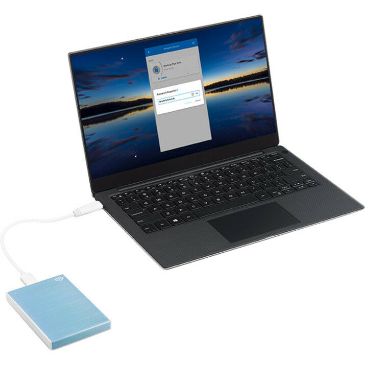 Seagate Backup Plus Slim STHN1000402 1 TB Portable Hard Drive - External - Light Blue STHN1000402