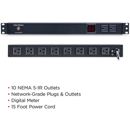 CyberPower Metered PDU15M2F8R 10-Outlets PDU PDU15M2F8R