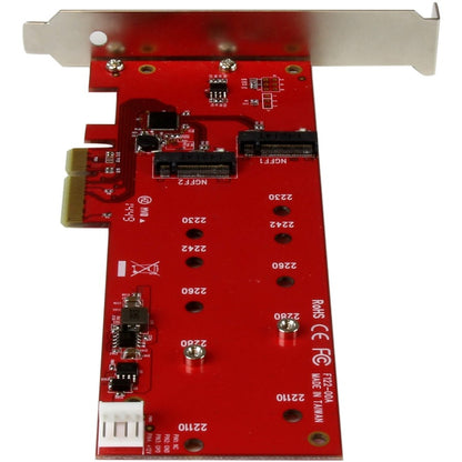 StarTech.com 2x M.2 SATA SSD Controller Card - PCIe - PCI Express M.2 SATA III Controller - NGFF Card Adapter PEX2M2