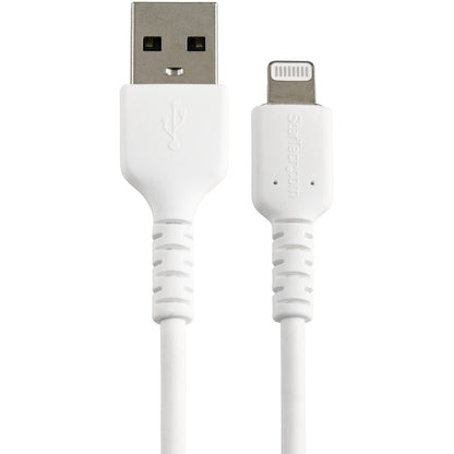 StarTech.com 6 inch/15cm Durable White USB-A to Lightning Cable, Rugged Heavy Duty Charging/Sync Cable for Apple iPhone/iPad MFi Certified RUSBLTMM15CMW