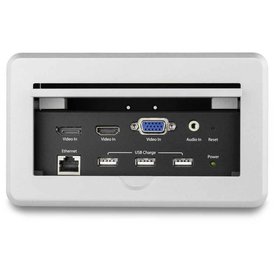 StarTech.com Conference Table Connectivity Box for A/V - USB Charging - LAN - HDMI / VGA / DisplayPort Inputs - HDMI Output - 4K BOX4HDECP2