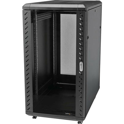 StarTech.com 4-Post 18U Server Rack Cabinet, 19" Data Rack Cabinet for Computer / IT Equipment, Home Network Rack, Half Height Server Rack RK1836BKF