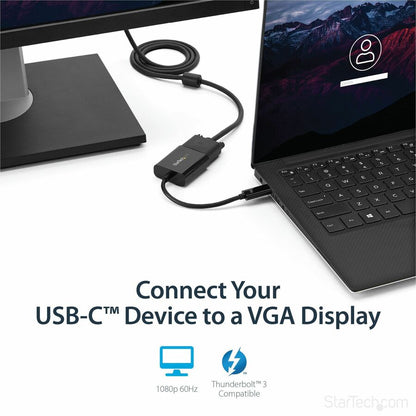 StarTech.com USB-C to VGA Adapter - Thunderbolt 3 Compatible - USB C Adapter - USB Type C to VGA Dongle Converter CDP2VGA