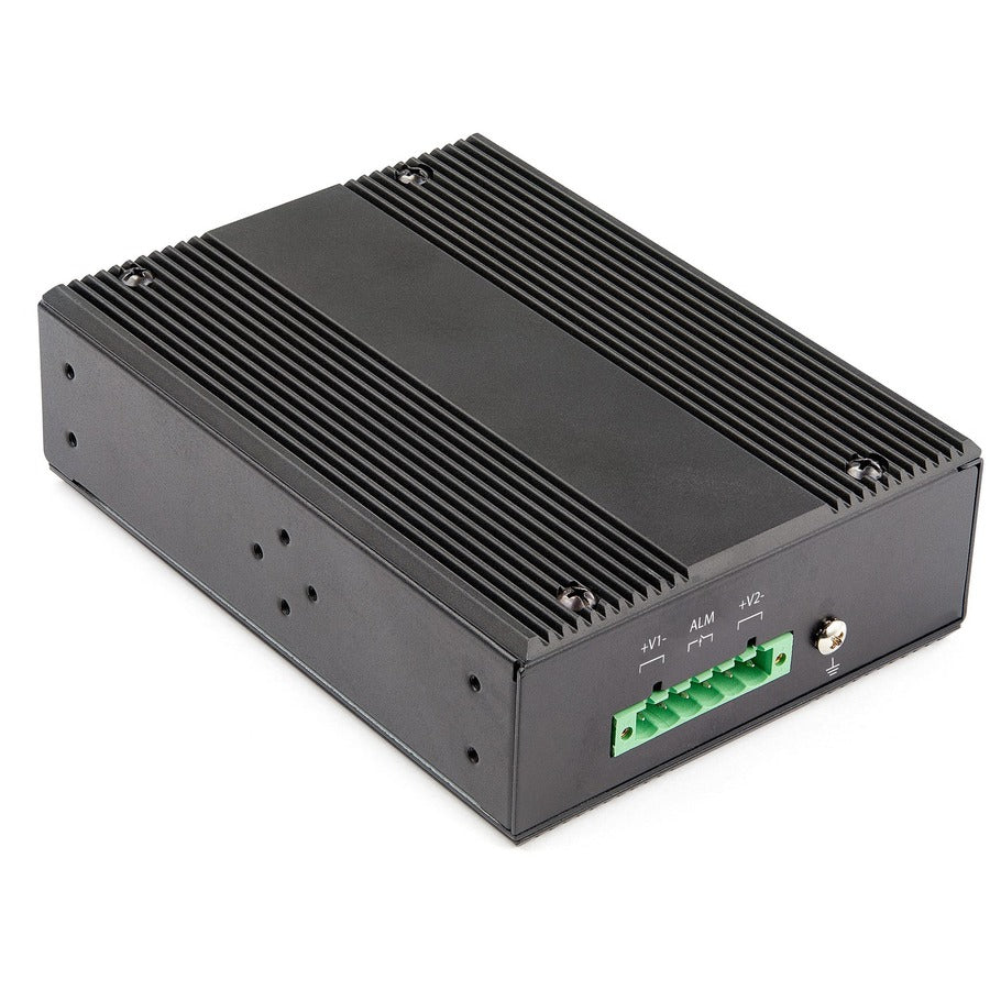 StarTech.com Industrial 6 Port Gigabit Ethernet Switch w/4 PoE RJ45 +2 SFP Slots 30W 802.3at PoE+ 12-48VDC 10/100/1000 Mbps -40C to 75C IES1G52UP12V