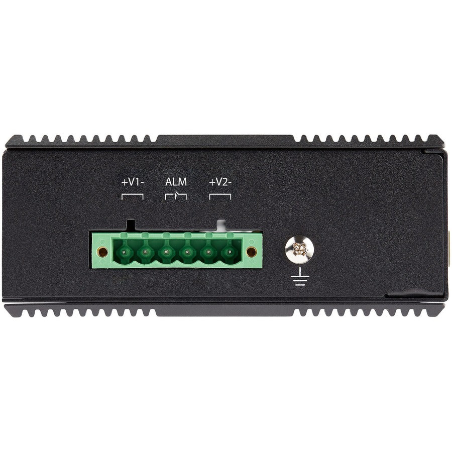 StarTech.com Industrial 6 Port Gigabit Ethernet Switch w/4 PoE RJ45 +2 SFP Slots 30W 802.3at PoE+ 12-48VDC 10/100/1000 Mbps -40C to 75C IES1G52UP12V