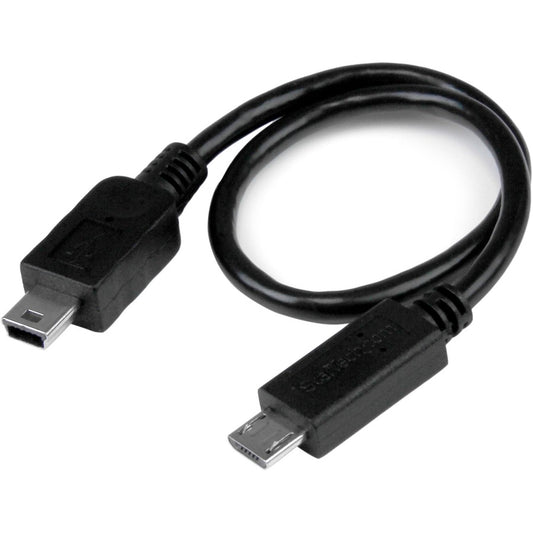 StarTech.com 8in USB OTG Cable - Micro USB to Mini USB - M/M - USB OTG Adapter - 8 inch UMUSBOTG8IN