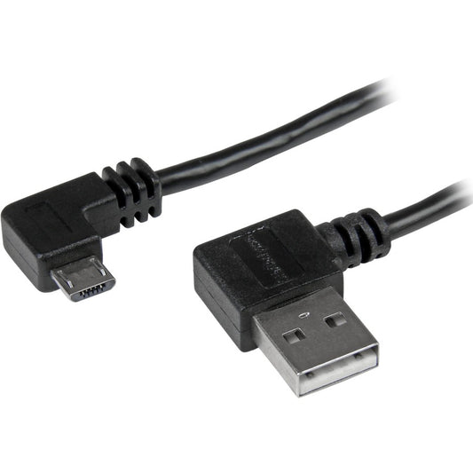 StarTech.com 1m 3 ft Micro-USB Cable with Right-Angled Connectors - M/M - USB A to Micro B Cable USB2AUB2RA1M