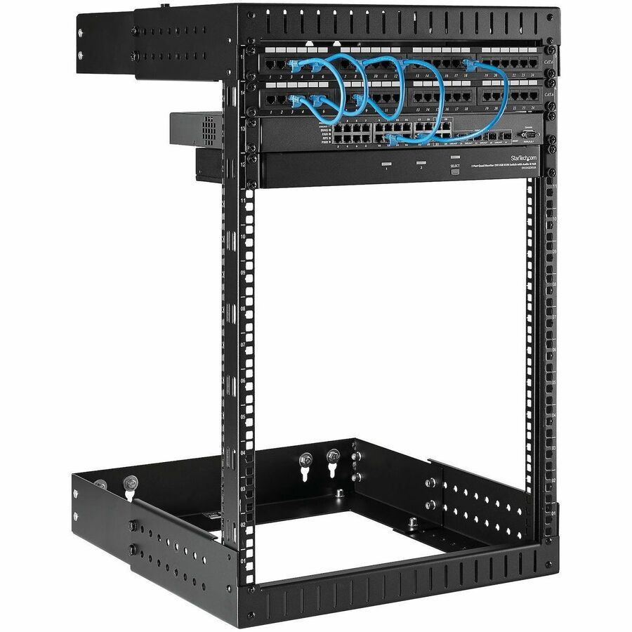 StarTech.com 2-Post 15U Heavy-Duty Wall Mount Network Rack, 19" Open Frame Server Rack with Adjustable Depth, Data Rack for IT Equipment~ RK15WALLOA