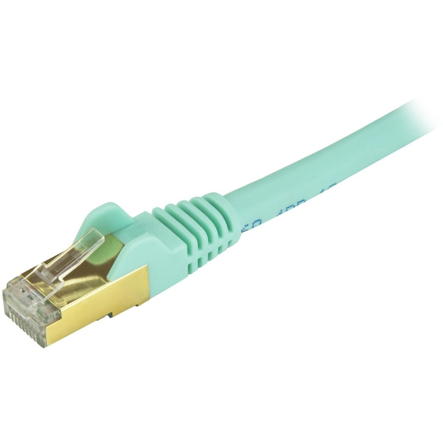 StarTech.com 3ft CAT6a Ethernet Cable - 10 Gigabit Category 6a Shielded Snagless 100W PoE Patch Cord - 10GbE Aqua UL Certified Wiring/TIA C6ASPAT3AQ