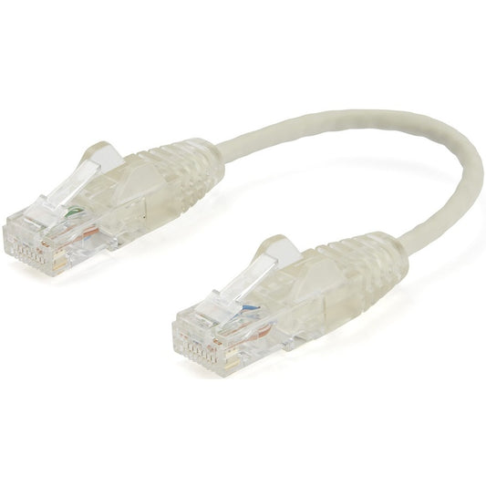 StarTech.com 6 in CAT6 Cable - Slim CAT6 Patch Cord - Gray Snagless RJ45 Connectors - Gigabit Ethernet Cable - 28 AWG - LSZH (N6PAT6INGRS) N6PAT6INGRS