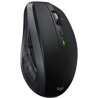 Logitech MX Anywhere 2S Wireless Mouse - Use On Any Surface, Hyper-Fast Scrolling, Rechargeable, Control Up to 3 Apple Mac and Windows Computers and Laptops (Bluetooth or USB), Black 910-005748