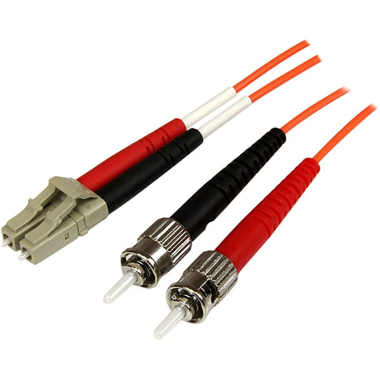 StarTech.com 1m Fiber Optic Cable - Multimode Duplex 50/125 - OFNP Plenum - LC/ST - OM2 - LC to ST Fiber Patch Cable 50FIBPLCST1