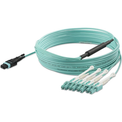 StarTech.com 5m (16.4ft) MTP(F)/PC to 4x LC/PC Duplex Breakout OM3 Multimode Fiber Optic Cable, 40G, Low Insertion Loss, Fiber Jumper Cord MPO8LCPL5M