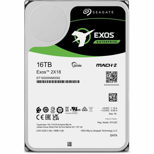 Seagate Exos 2X18 ST16000NM0092 16 TB Hard Drive - Internal - SATA (SATA/600) ST16000NM0092