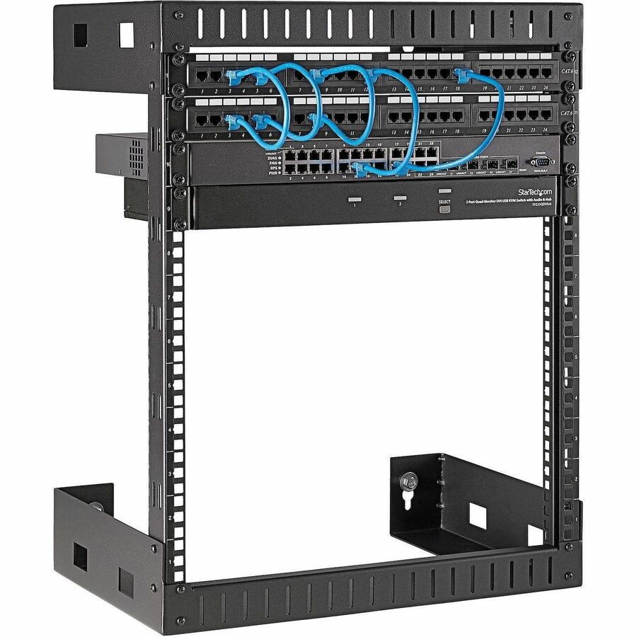 StarTech.com 2-Post 12U Heavy-Duty Wall-Mount Network Rack, 19" Open Frame Server Rack for Computer Equipment, Wall Mount Data Rack~ RK12WALLO