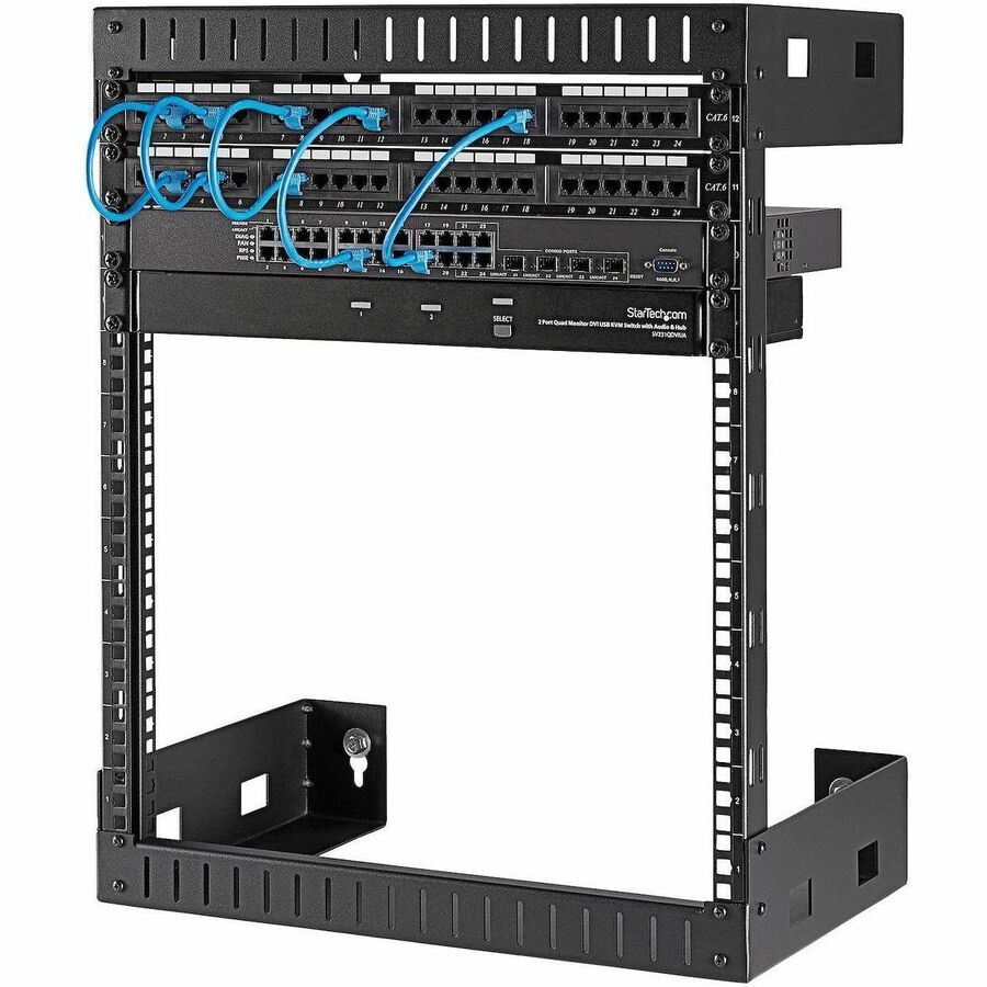 StarTech.com 2-Post 12U Heavy-Duty Wall-Mount Network Rack, 19" Open Frame Server Rack for Computer Equipment, Wall Mount Data Rack~ RK12WALLO