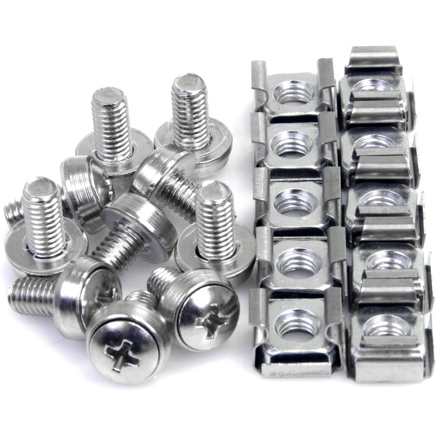 StarTech.com 50 Pkg M6 Mounting Screws and Cage Nuts CABSCREWM6