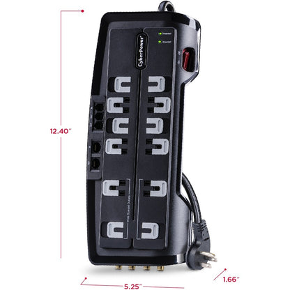 CyberPower CSHT1208TNC2 Home Theater 12-Outlets Surge Suppressor NET, and AV protection - Plain Brown Boxes CSHT1208TNC2