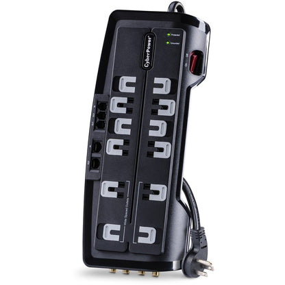 CyberPower CSHT1208TNC2 Home Theater 12-Outlets Surge Suppressor NET, and AV protection - Plain Brown Boxes CSHT1208TNC2