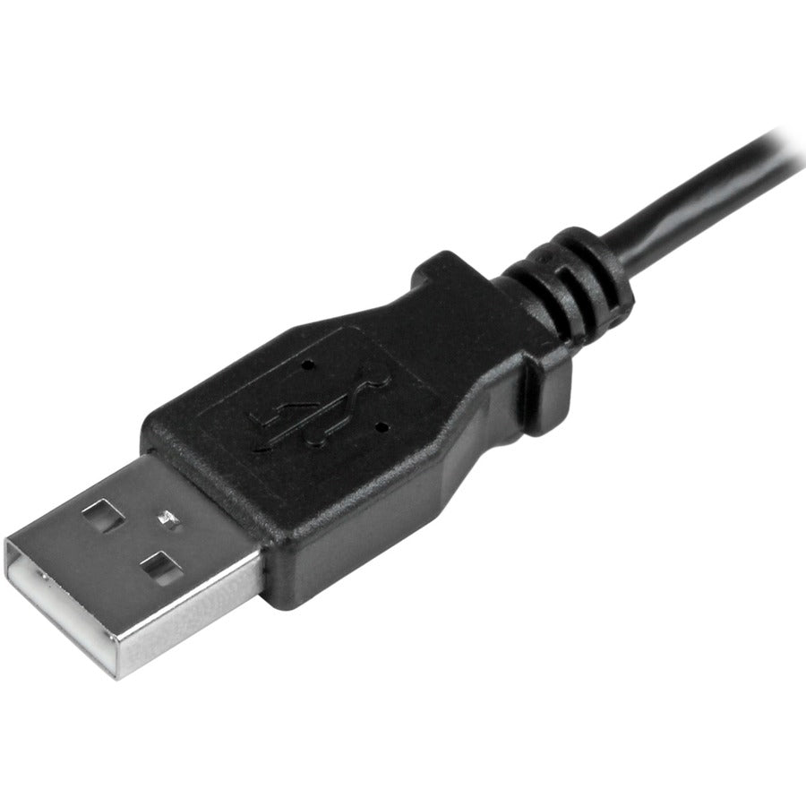 StarTech.com 2m 6 ft Left Angle Micro-USB Charge-and-Sync Cable M/M - USB 2.0 A to Micro-USB - 24 AWG USBAUB2MLA