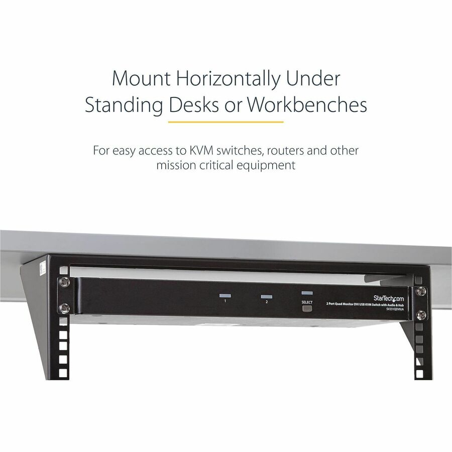 StarTech.com 3U 19" Wall Mount Vertical Rack Bracket, Patch Panel Wall Mount Bracket for AV/IT Equipment, 3U Rack for Cabinet/Server Room RK319WALLV