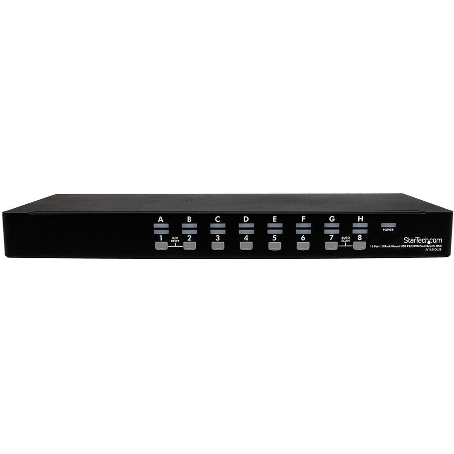 StarTech.com 16 Port 1U Rackmount USB PS/2 KVM Switch with OSD SV1631DUSB