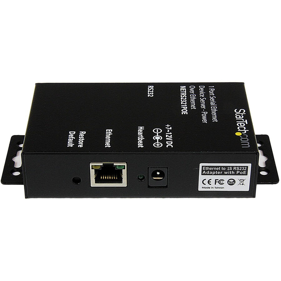 StarTech.com Serial Ethernet device server - 1 port - power over Ethernet - PoE NETRS2321POE