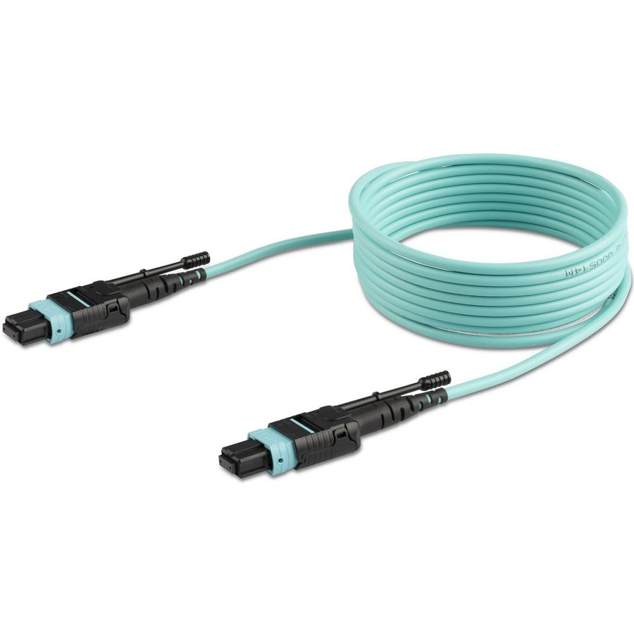 StarTech.com 2m (6ft) MTP(F)/PC OM3 Multimode Fiber Optic Cable, OFNP Plenum, 50/125&micro;m, 40G, Low Insertion Loss, MPO Fiber Jumper Cord MPO12PL2M