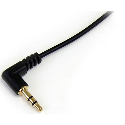 StarTech.com 3 ft Slim 3.5mm to Right Angle Stereo Audio Cable - M/M MU3MMSRA