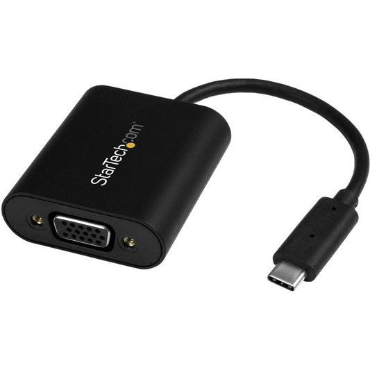 StarTech.com USB-C to VGA Adapter - 1920x1200 - USB C Adapter - USB Type C to VGA Monitor / Projector Adapter CDP2VGASA