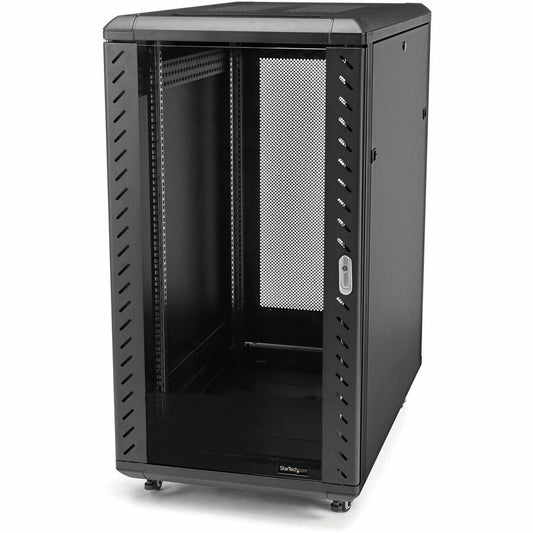 StarTech.com 4-Post 32U Server Rack Cabinet, 19" Data Rack Cabinet for Computer / IT Equipment, Home Network Rack, Half Height Server Rack RK3236BKF