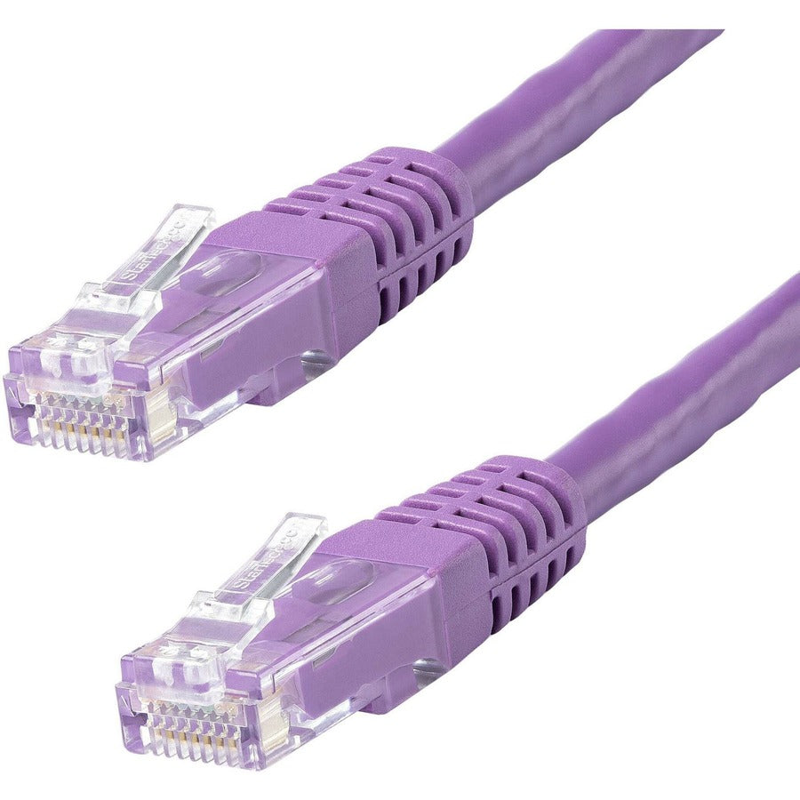 StarTech.com 10ft CAT6 Ethernet Cable - Purple Molded Gigabit - 100W PoE UTP 650MHz - Category 6 Patch Cord UL Certified Wiring/TIA C6PATCH10PL