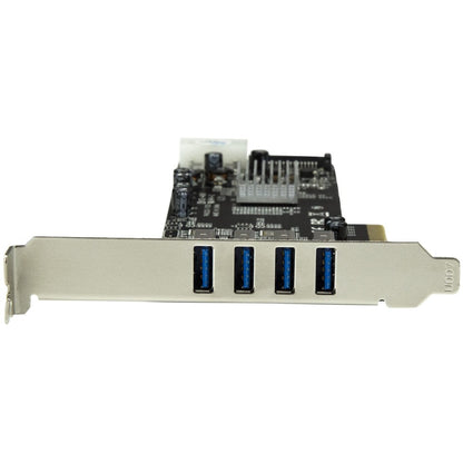 StarTech.com 4 Port PCI Express (PCIe) SuperSpeed USB 3.0 Card Adapter w/ 2 Dedicated 5Gbps Channels - UASP - SATA / LP4 Power PEXUSB3S42V