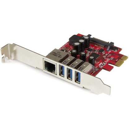 StarTech.com 3 Port PCI Express USB 3.0 Card + Gigabit Ethernet - 5Gbps PEXUSB3S3GE