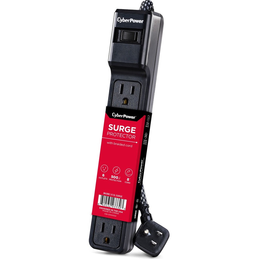 CyberPower B608B 6-Outlet Surge Suppressor/Protector B608B