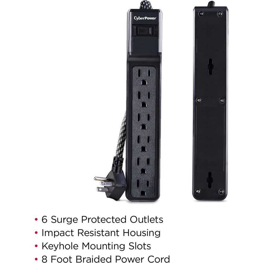 CyberPower B608B 6-Outlet Surge Suppressor/Protector B608B