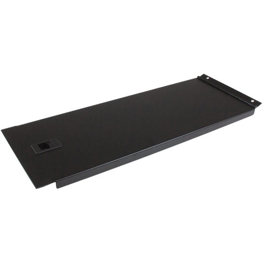 StarTech.com Blanking Panel - 4U - Hinged Rack Panel - 19in - Steel - Black - TAA Compliant - Tool-less Installation RKPNLHS4U