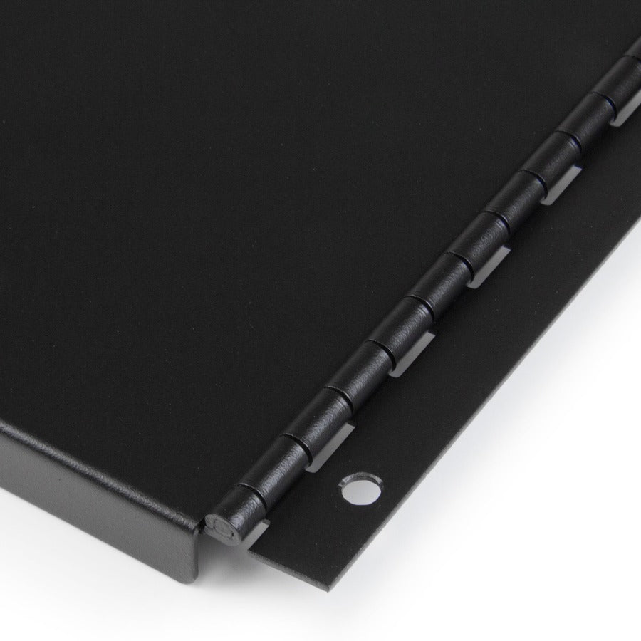 StarTech.com Blanking Panel - 4U - Hinged Rack Panel - 19in - Steel - Black - TAA Compliant - Tool-less Installation RKPNLHS4U