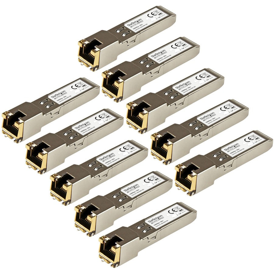 StarTech.com 10 pack HPE J8177C Compatible SFP Module - 1000BASE-T - 1GE Gigabit Ethernet SFP SFP to RJ45 Cat6/Cat5e - 100m J8177C10PKST