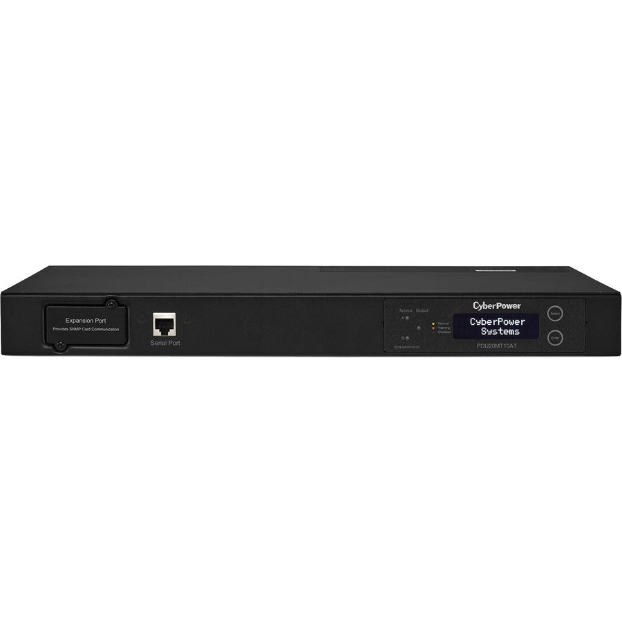 CyberPower PDU20MT10AT Metered ATS PDU 120V 20A 1U 10-Outlets (2) L5-20P PDU20MT10AT