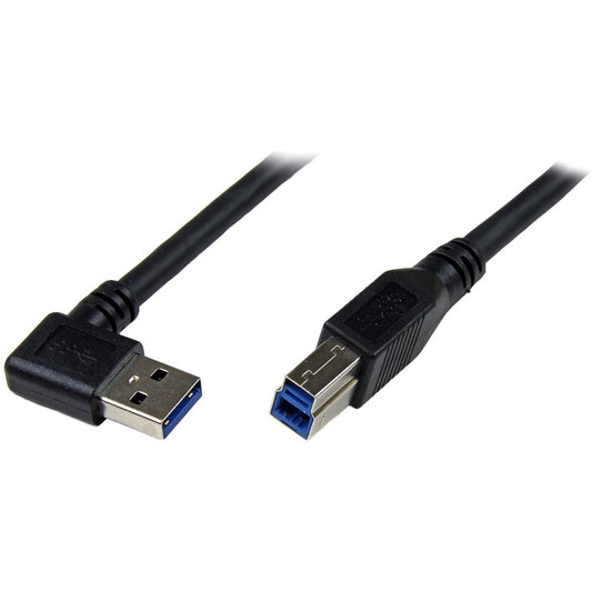 StarTech.com 1m Black SuperSpeed USB 3.0 (5Gbps) Cable - Right Angle A to B - M/M USB3SAB1MRA