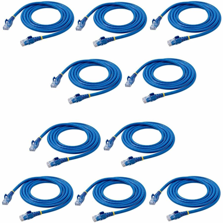 StarTech.com 5 ft. CAT6 Ethernet Cable - 10 Pack - ETL Verified - Blue CAT6 Patch Cord - Snagless RJ45 Connectors - 24 AWG - UTP N6PATCH5BL10PK